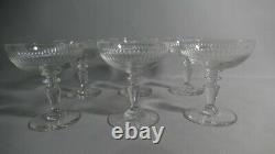 6 Champagne Cups En Cristal Taillé Époque End Xixth