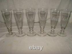 6 cut crystal flutes from Baccarat, Caton model, late 19th century