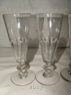 6 cut crystal flutes from Baccarat, Caton model, late 19th century