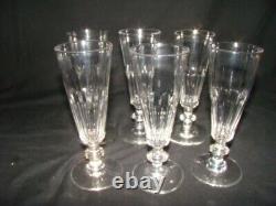 6 cut crystal flutes from Baccarat, Caton model, late 19th century