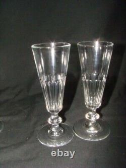 6 cut crystal flutes from Baccarat, Caton model, late 19th century