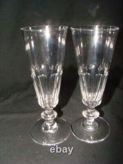 6 cut crystal flutes from Baccarat, Caton model, late 19th century