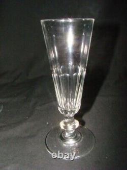 6 cut crystal flutes from Baccarat, Caton model, late 19th century