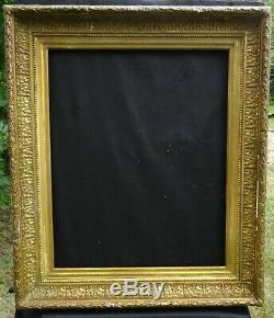 # 727 Grand Framework Xixth Wood And Stucco Golden Chassis 74.8 X 60.8 CM