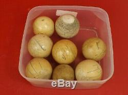 8 Antique Billiard Balls. Napoleon III Period, 19th Century. Snooker Ball