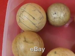 8 Antique Billiard Balls. Napoleon III Period, 19th Century. Snooker Ball