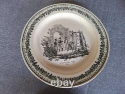 8 Talking Plates in Montereau Faience by Legros Coquelet 19th Century 8 Talking Plates in Montereau Faience by Legros Coquelet 19th Century