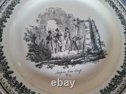 8 Talking Plates in Montereau Faience by Legros Coquelet 19th Century 8 Talking Plates in Montereau Faience by Legros Coquelet 19th Century