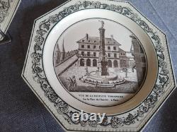 8 Talking Plates in Montereau Faience by Legros Coquelet 19th Century 8 Talking Plates in Montereau Faience by Legros Coquelet 19th Century