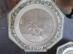 8 Talking Plates in Montereau Faience by Legros Coquelet 19th Century 8 Talking Plates in Montereau Faience by Legros Coquelet 19th Century