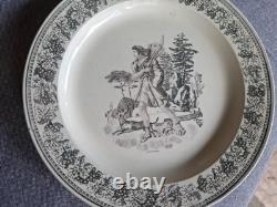 8 Talking Plates in Montereau Faience by Legros Coquelet 19th Century 8 Talking Plates in Montereau Faience by Legros Coquelet 19th Century