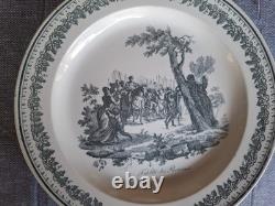 8 Talking Plates in Montereau Faience by Legros Coquelet 19th Century 8 Talking Plates in Montereau Faience by Legros Coquelet 19th Century