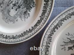8 Talking Plates in Montereau Faience by Legros Coquelet 19th Century 8 Talking Plates in Montereau Faience by Legros Coquelet 19th Century