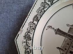 8 Talking Plates in Montereau Faience by Legros Coquelet 19th Century 8 Talking Plates in Montereau Faience by Legros Coquelet 19th Century