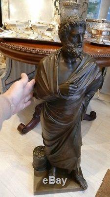 87 Cm! Sophocles, Large Barbedienne Bronze, Time XIX
