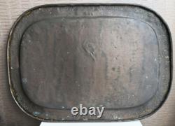 ANCIENT LARGE COPPER PLATTER Engraved Flowers EMPIRE PERIOD 19th Century Palmettes