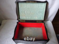 ANTIQUE BLACKENED WOODEN BOX WITH MEDALLION NAPOLEON III ERA - 19TH CENTURY