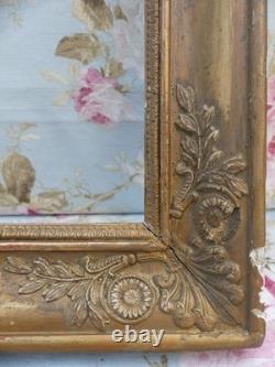 ANTIQUE PRETTY FRAME RESTORATION PERIOD CHARLES X WOOD GILDED STUCCO 19th CENTURY