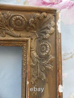 ANTIQUE PRETTY FRAME RESTORATION PERIOD CHARLES X WOOD GILDED STUCCO 19th CENTURY
