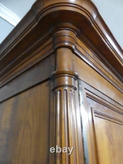 About Louis XVI Armoire with Fluting in Solid Cherry, Late 19th Century