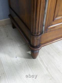 About Louis XVI Armoire with Fluting in Solid Cherry, Late 19th Century