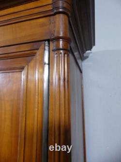 About Louis XVI Armoire with Fluting in Solid Cherry, Late 19th Century