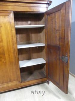 About Louis XVI Armoire with Fluting in Solid Cherry, Late 19th Century