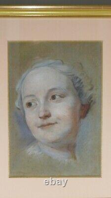 After Quentin De La Tour, Portrait Of A Young Woman, Pastel Era Xixth