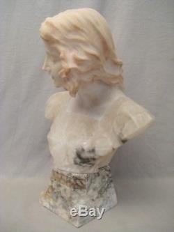 Alabaster Sculpture Bust Woman Late Nineteenth Century