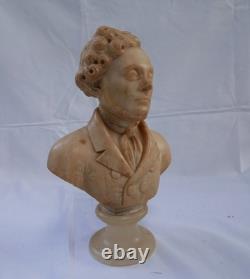 Alabaster Statuette of a Man, Louis XVIII Period, 19th Century