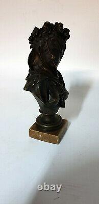 Albert Ernest Carrier Belleuse Bronze Vestale Veiled 19th Century