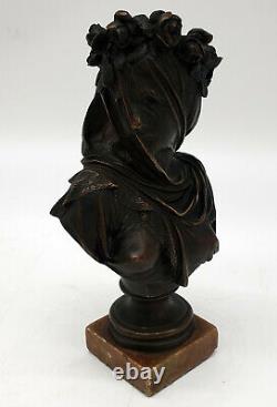 Albert Ernest Carrier Belleuse Bronze Vestale Veiled 19th Century