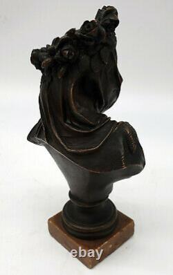 Albert Ernest Carrier Belleuse Bronze Vestale Veiled 19th Century