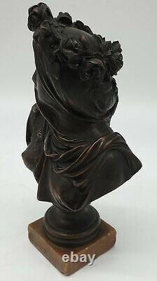 Albert Ernest Carrier Belleuse Bronze Vestale Veiled 19th Century