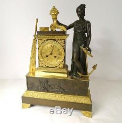 Allegory Pendulum Bronze Gilded Xixth Maritime Trade