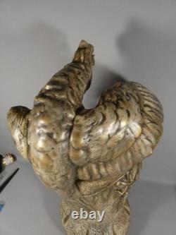 Amphora Austria, very large ceramic vase with cockatoos, late 19th century