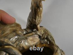 Amphora Austria, very large ceramic vase with cockatoos, late 19th century