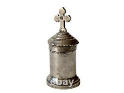 Ampoule Oil Saint Chrême Sick Silver Massive Minerve Liturgy 19th Century