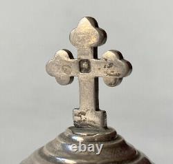 Ampoule Oil Saint Chrême Sick Silver Massive Minerve Liturgy 19th Century