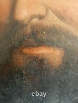 Ancien Beau Tableau Pst Portrait Man Bourgeois Xixe Époque Restoration