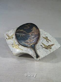 Ancienne Boite In Laque Japan Meiji Coqille Oeuf Birds Or Epoque XIX