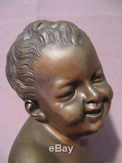 Ancient Bronze Jean Laughing And Jean Crying Time XIX Century