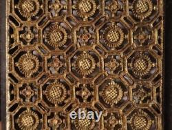 Ancient Carved and Openwork Lacquered and Gilded Wooden Panel China Ming Dynasty