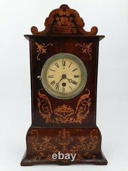 Ancient Clock In 19th Century Marquetry