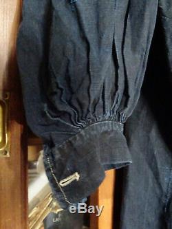Ancient Clothes Or Bude Maudlin Vintage Nineteenth Blue Linen