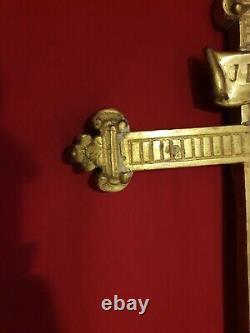 Ancient Crucifix In Gilded Wood 19th Century