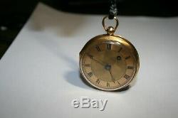 Ancient Nice Watch Coq Gold Push 18 K Dial Cartridge Time XIX