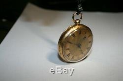 Ancient Nice Watch Coq Gold Push 18 K Dial Cartridge Time XIX