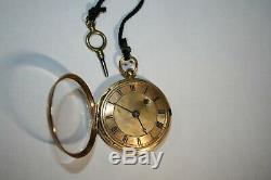 Ancient Nice Watch Coq Gold Push 18 K Dial Cartridge Time XIX