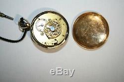 Ancient Nice Watch Coq Gold Push 18 K Dial Cartridge Time XIX